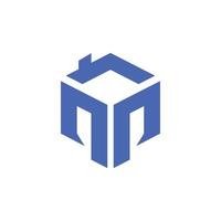 MP clever hexagon logo initial design vector