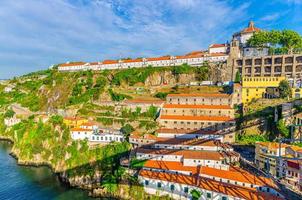 Monastery of Serra do Pilar with catholic church and winery buildings on steep slope of Douro River in Vila Nova de Gaia photo