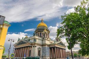 Saint Isaac's Cathedral or Isaakievskiy Sobor museum, neoclassical style building with golden dome photo