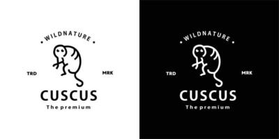 vintage retro hipster cuscus logo vector outline monoline art icon