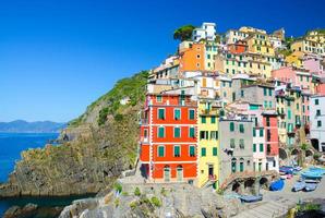 Riomaggiore traditional typical Italian fishing village in National park Cinque Terre photo