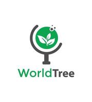 diseño del logotipo del árbol del mundo vector