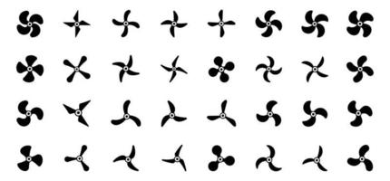 Aircraft propeller icons, symbols fan rotating  Vector illustration.Propeller icon set