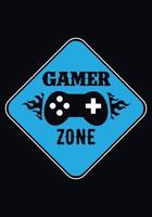 Gamer zone design template vector