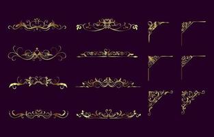 Victorian Border Element in Gold Color vector