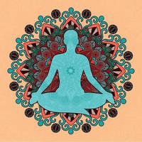 Mandala Ornament With Meditate Yoga Pose vector