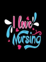 Nurse typography t-shirts quotes design vector