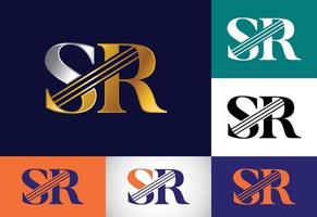 vector de diseño de logotipo sr de letra de monograma inicial. símbolo del alfabeto gráfico para negocios corporativos
