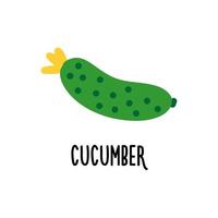 Isolated vector illustration of cucumber. Flat design