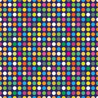 Disco background with colorful circle mosaic. Multicolor vector seamless pattern. Geometric background