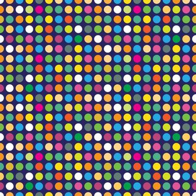 Disco background with colorful circle mosaic. Multicolor vector seamless pattern. Geometric background