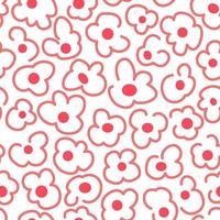 Hand drawn doodle seamless pattern with flowers. vector