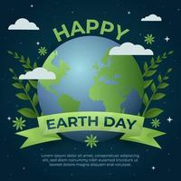 Background of Happy Earth Day Leaf Green vector