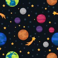 Seamless Pattern of Celestial Bodies Elements vector