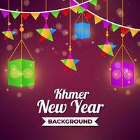 Background of Khmer New Year Event with Light vector