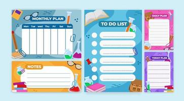 Collection of Template Schools Table vector