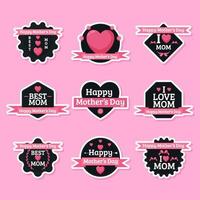 Collection of Mother's Day Sticker Pack vector