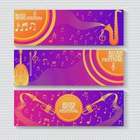 colección de banners de festivales de música vector