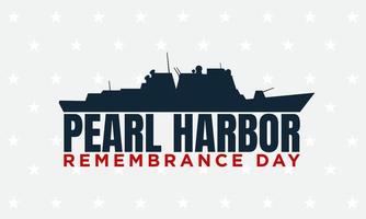 diseño de fondo del día del recuerdo de Pearl Harbor. vector