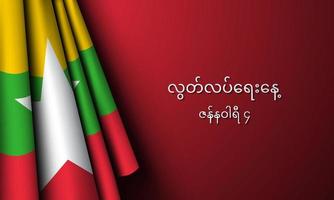 Myanmar Independence Day Background Design Template. vector