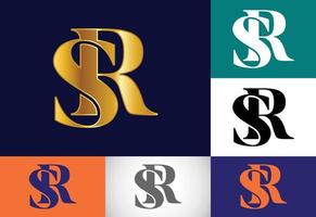 vector de diseño de logotipo sr de letra de monograma inicial. símbolo del alfabeto gráfico para negocios corporativos