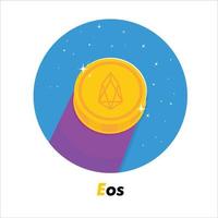 Eos crypto flat icon vector