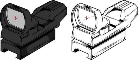 Scope red dot Rifle vector illustration