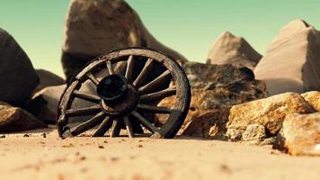 old tradition waggon wheel on the sand video