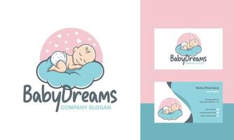 Cute Baby Logo Design Vector