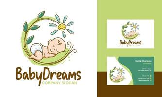 Cute Baby Logo Design Vector