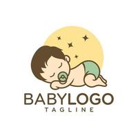 Cute Baby Logo Design Vector