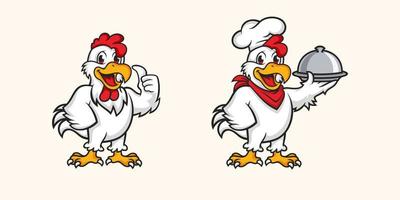 Chicken mascot logo vector. Chicken vector illustration. Organic farm vector logo design