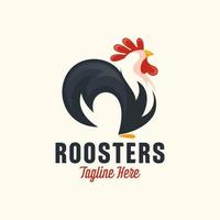 Rooster vintage logo design vector template. Chicken logo illustration