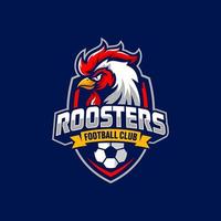 Rooster mascot sport logo design Vector illustration