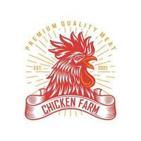 Rooster vintage logo design vector template