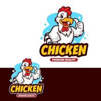 Chicken mascot logo vector. Chicken vector illustration. Organic farm vector logo design