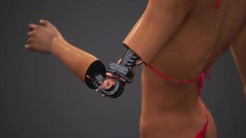 futuristic cyborg woman. humanoid robot concept video