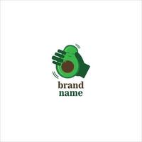 Agite el elemento de plantilla de diseño del logotipo de aguacate. logotipo vectorial vector