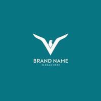 V bird logo design template element. vector logotype