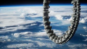 futuristic space station on Earth orbit video