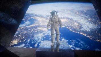 astronaut on the space observatory station near Earth video