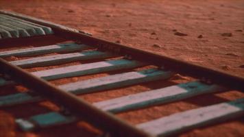 Abandoned railway tracks in the desert video