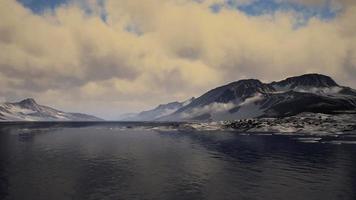 Mountains covered with ice in Antarctic landscape video