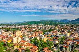 Aerial panoramic view of residential quarter with buildings of Brescia city photo