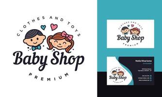 Cute Baby Logo Design Vector