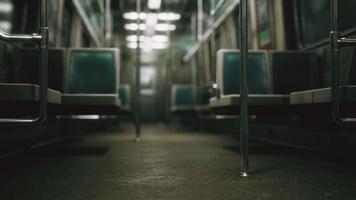 Inside of the old non-modernized subway car in USA video