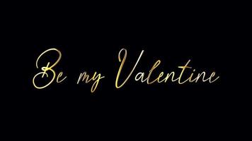 Be My Valentine Gold Text Titles background video
