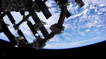 estación espacial internacional en el espacio ultraterrestre sobre el planeta tierra