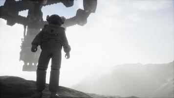 Astronaut walking on an Mars planet video