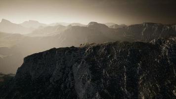 Dramatic sky over steps in a mountain. video